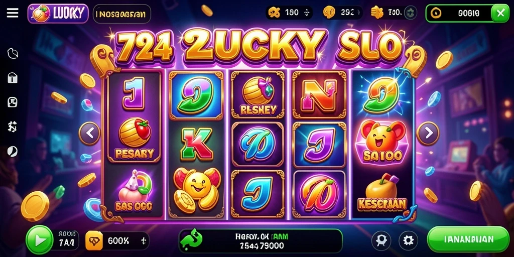 Tampilan menarik dari gameplay Slot 72LUCKY yang penuh warna.