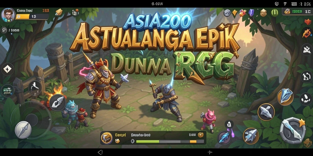 Tangkapan layar utama ASIA200 menunjukkan pertarungan karakter yang mengesankan dalam dunia RPG.