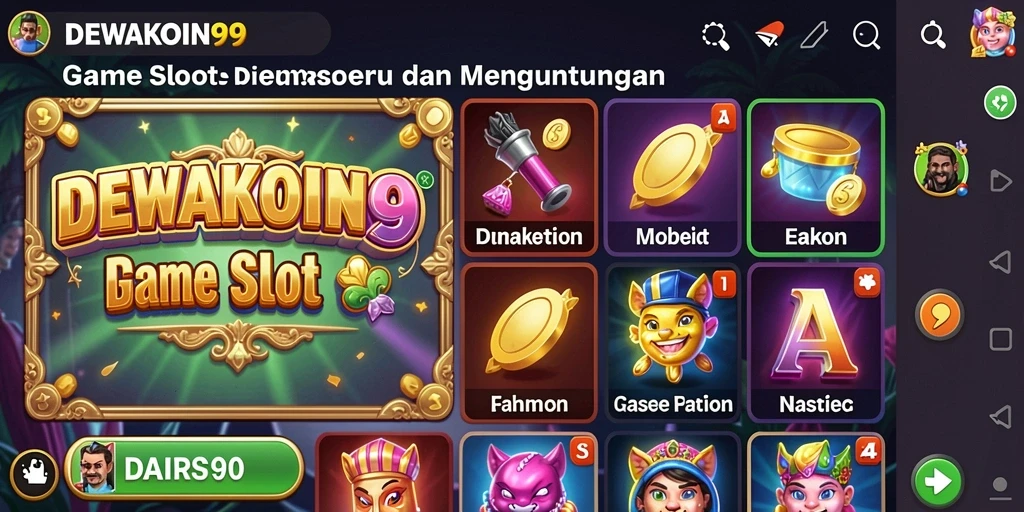 Tampilan gameplay DEWAKOIN99 yang menarik dan penuh warna.