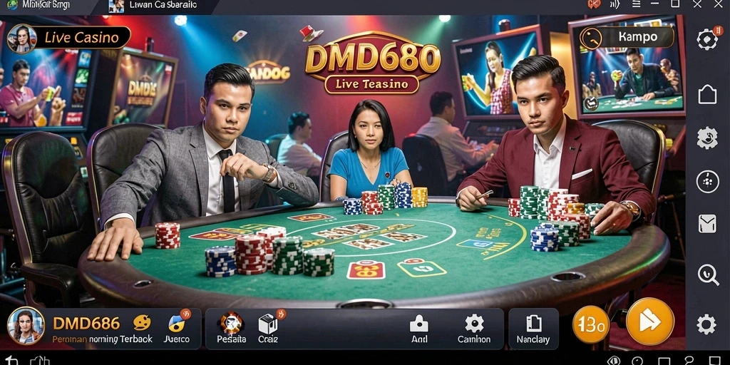 Tampilan gameplay seru dalam aplikasi Live Casino DMD686.