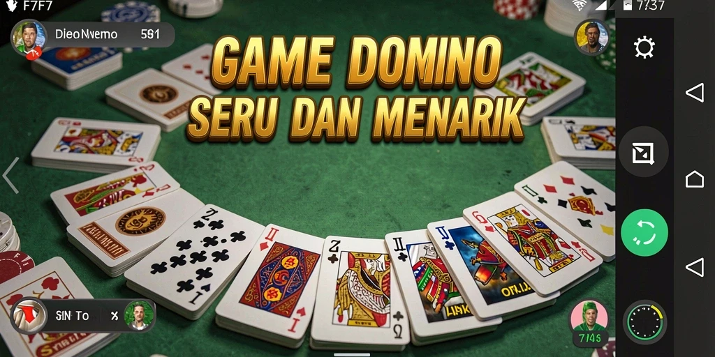 Screenshot gameplay F7F7 yang menampilkan momen seru permainan domino.