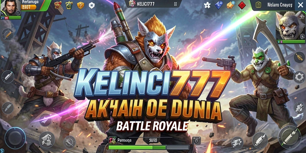 Screenshot gameplay KELINCI777 yang menunjukkan aksi pertarungan Battle Royale.