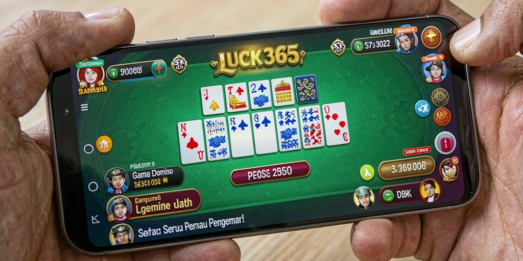 Screenshot gameplay LUCK365 menampilkan momen seru saat bermain Domino.