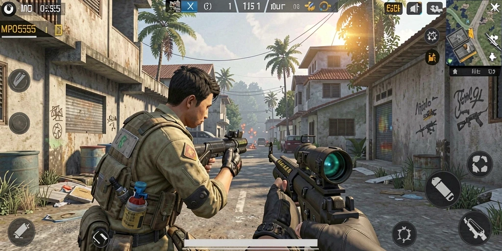 Gameplay intens MPO555 dalam pertempuran aksi yang cepat.