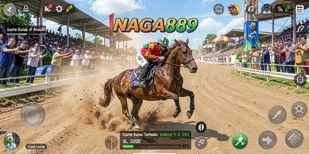 Screenshot gameplay NAGA889 menampilkan aksi balapan yang seru dan grafis memukau.