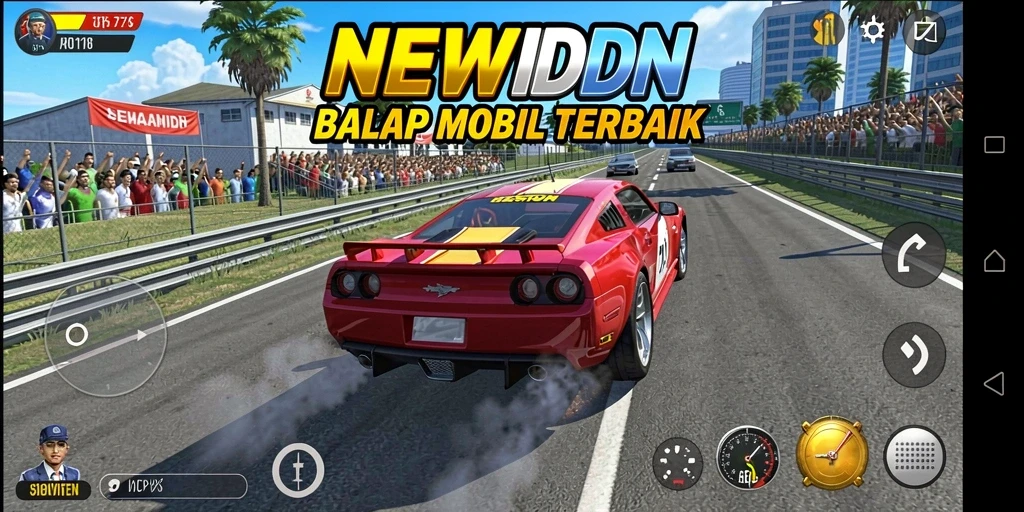 Gameplay balap mobil yang menegangkan dan mendebarkan.