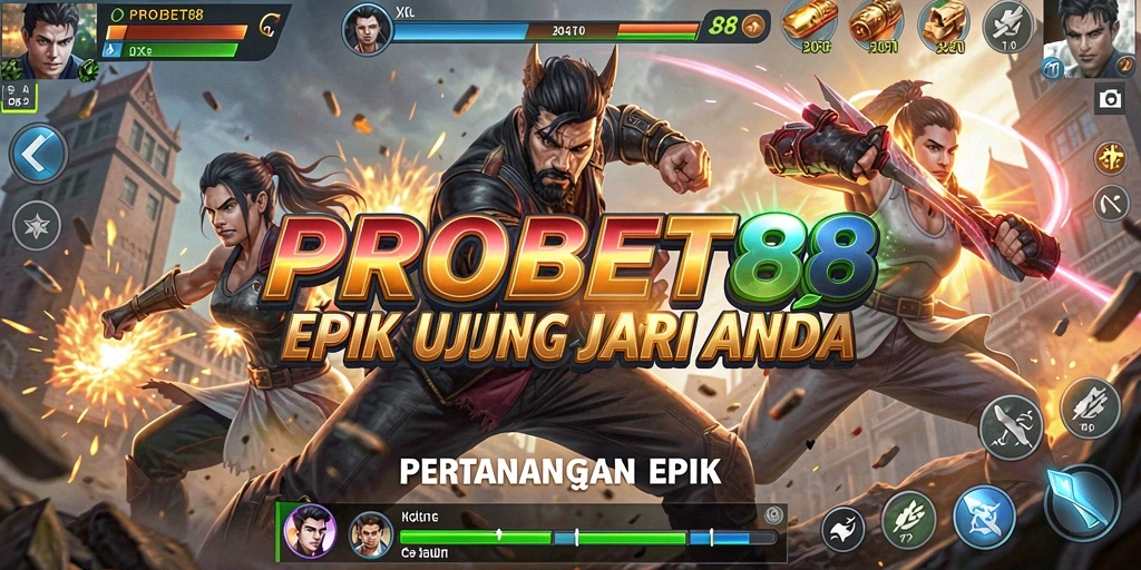 Screenshot gameplay PROBET88 dengan aksi pertarungan yang intens.