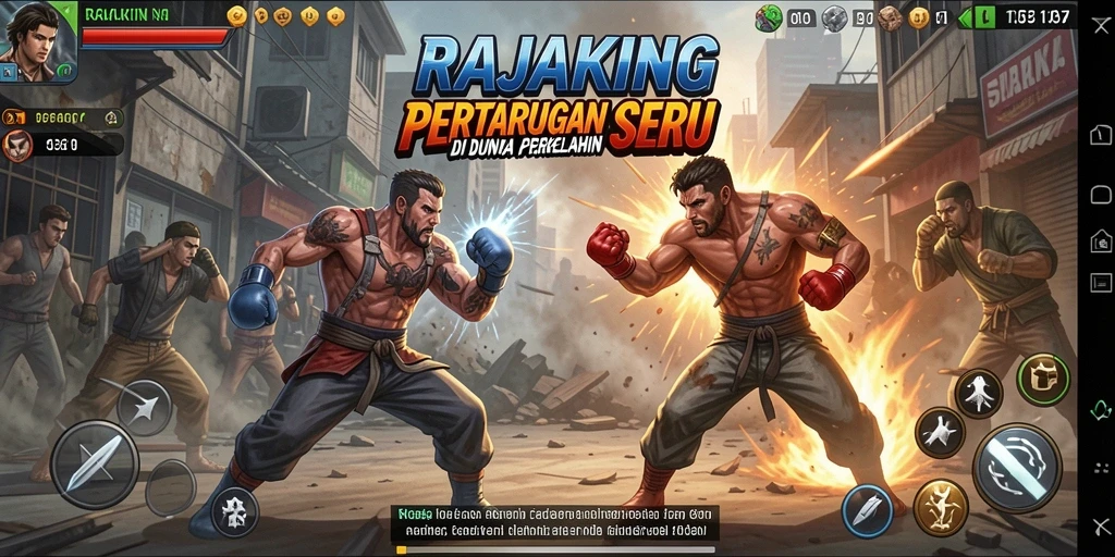 Tangkapan layar yang menunjukkan pertarungan seru dalam RAJAKING.