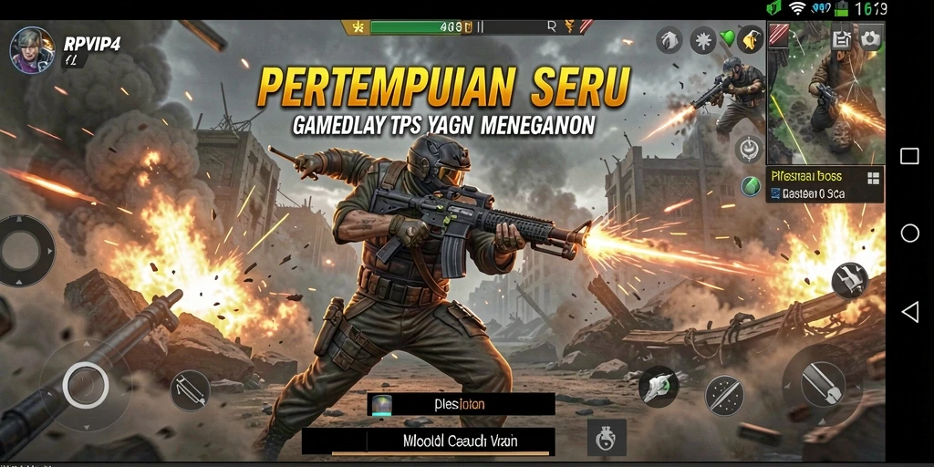 Gameplay RPVIP4 yang seru dengan pertempuran intens.
