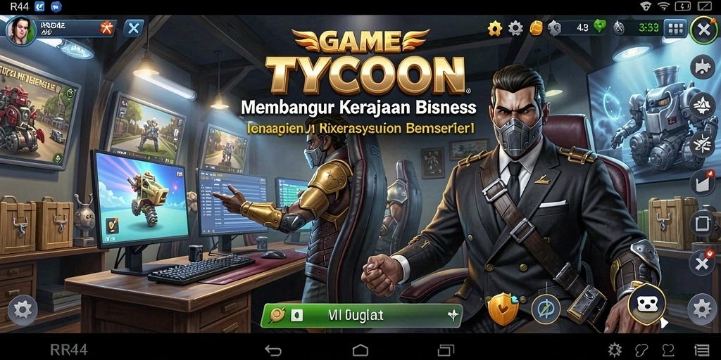 Screenshot utama RR44 menampilkan gameplay Tycoon yang seru.