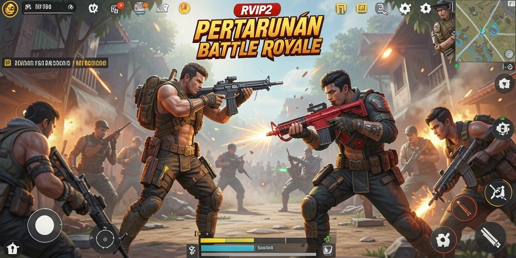 Tampilan hebat dari gameplay Battle Royale RVIP2 saat aksi berlangsung.