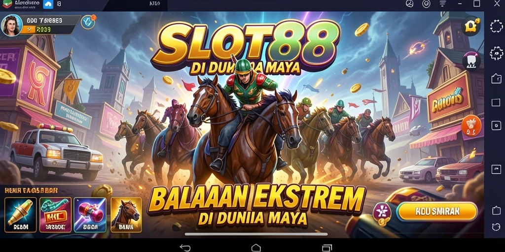 Tangkapan layar menunjukkan gameplay balapan yang mendebarkan di SLOT88.