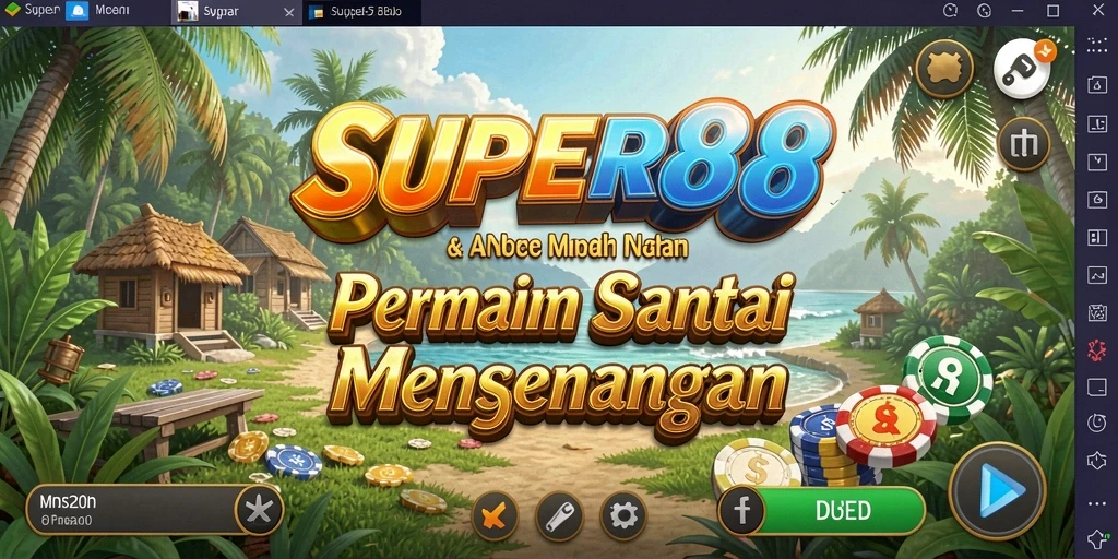 Tampilan gameplay SUPER88 yang ceria dan menghibur.