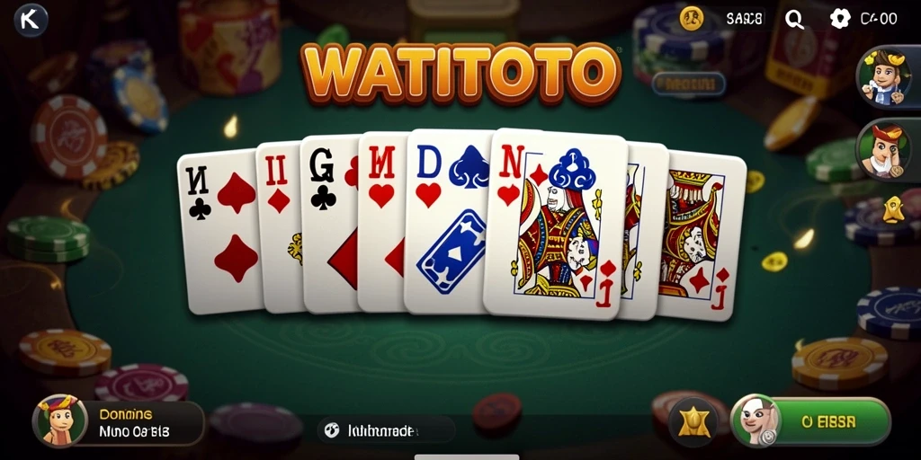 Tampilan gameplay WATITOTO dengan pemain berkompetisi dalam Domino.